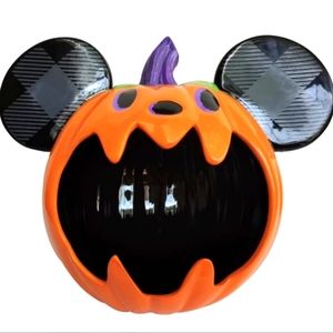 Disney Halloween 2021 Ceramic Mickey Pumpkin Treat / Candy Container Bowl